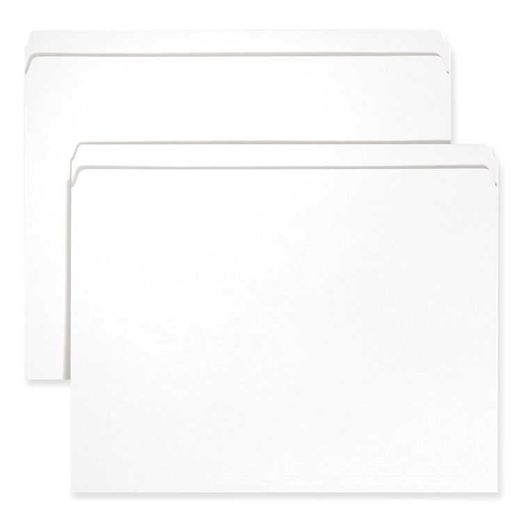 Smead Reinforced Top Tab Colored File Folders, Straight Tabs, Letter Size, 0.75" Expansion, White, 100/Box (SMD12810)