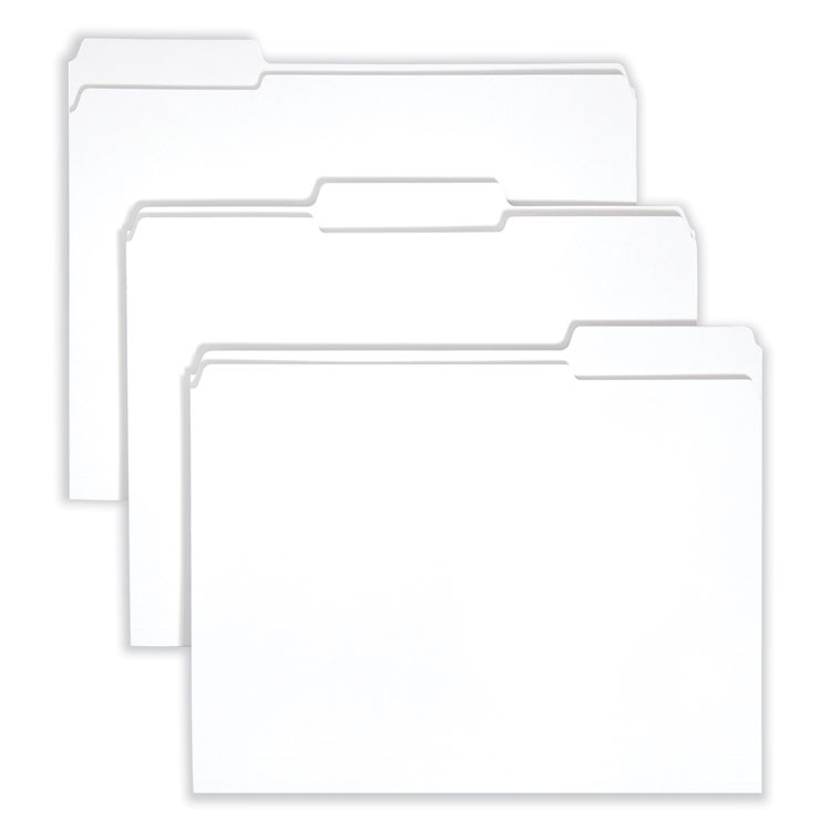 Smead Reinforced Top Tab Colored File Folders, 1/3-Cut Tabs: Assorted, Letter Size, 0.75" Expansion, White, 100/Box (SMD12834)