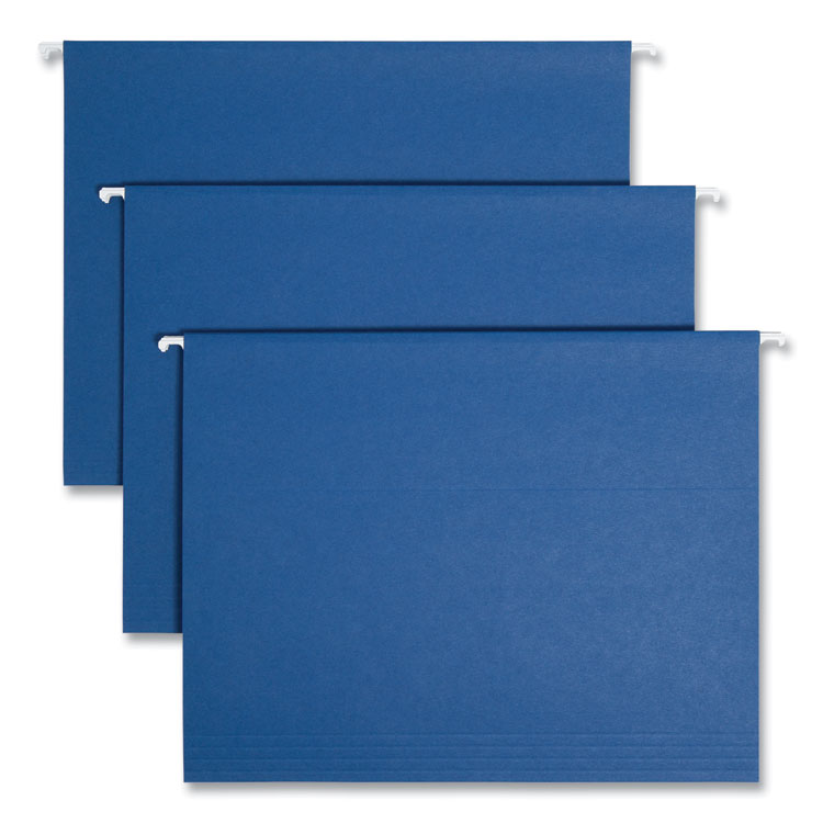 Smead Colored Hanging File Folders with 1/5 Cut Tabs, Letter Size, 1/5-Cut Tabs, Navy, 25/Box (SMD64057)