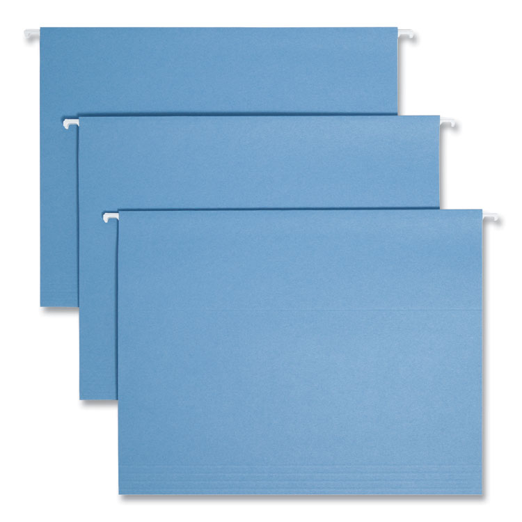 Smead Colored Hanging File Folders with 1/5 Cut Tabs, Letter Size, 1/5-Cut Tabs, Blue, 25/Box (SMD64060)