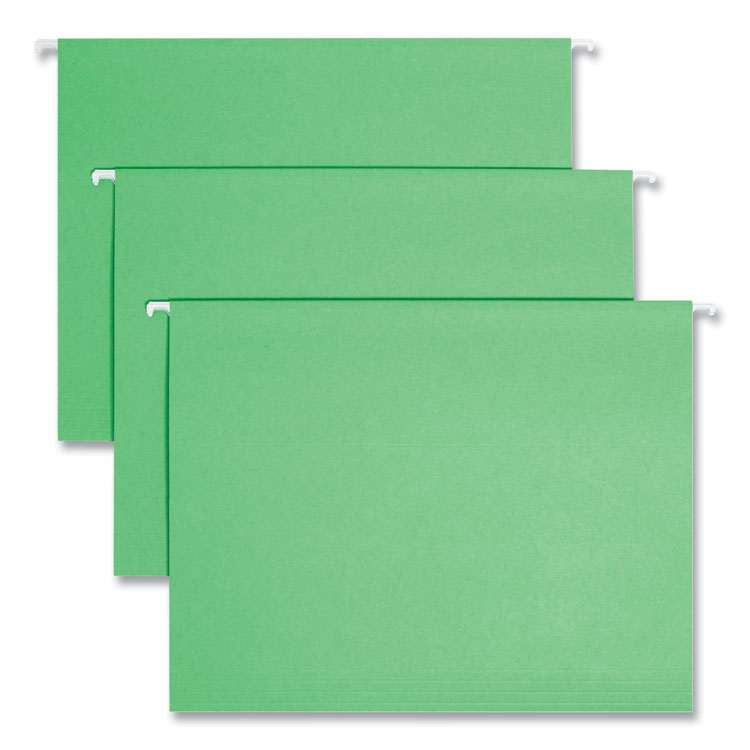 Smead Colored Hanging File Folders with 1/5 Cut Tabs, Letter Size, 1/5-Cut Tabs, Green, 25/Box (SMD64061)