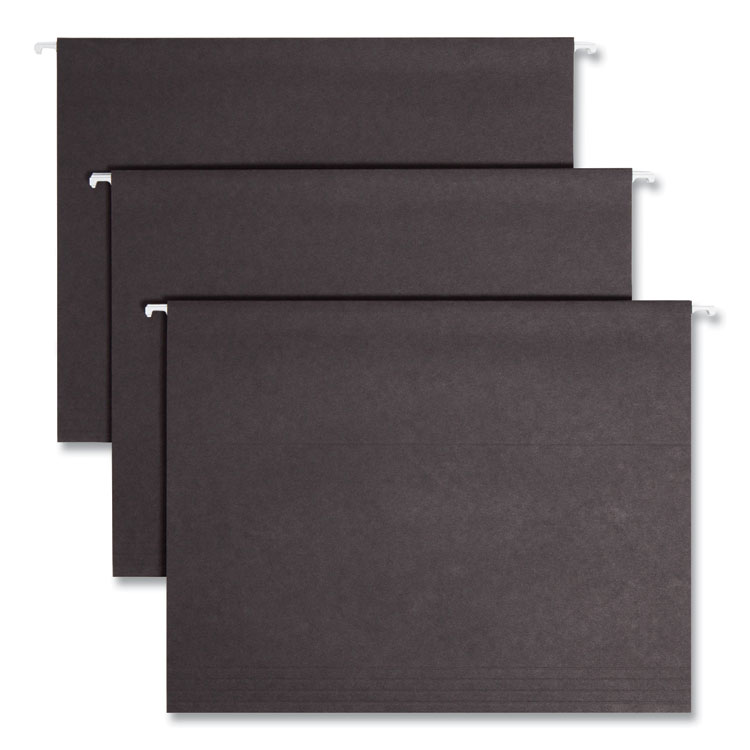 Smead Colored Hanging File Folders with 1/5 Cut Tabs, Letter Size, 1/5-Cut Tabs, Black, 25/Box (SMD64062)
