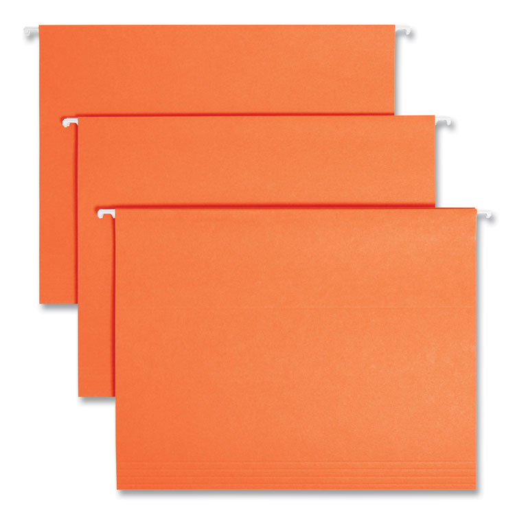Smead Colored Hanging File Folders with 1/5 Cut Tabs, Letter Size, 1/5-Cut Tabs, Orange, 25/Box (SMD64065)