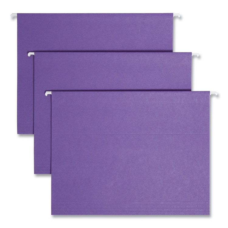 Smead Colored Hanging File Folders with 1/5 Cut Tabs, Letter Size, 1/5-Cut Tabs, Purple, 25/Box (SMD64072)