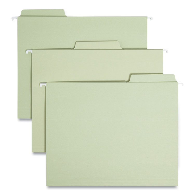 Smead FasTab Hanging Folders, Letter Size, 1/3-Cut Tabs, Moss, 20/Box (SMD64082)
