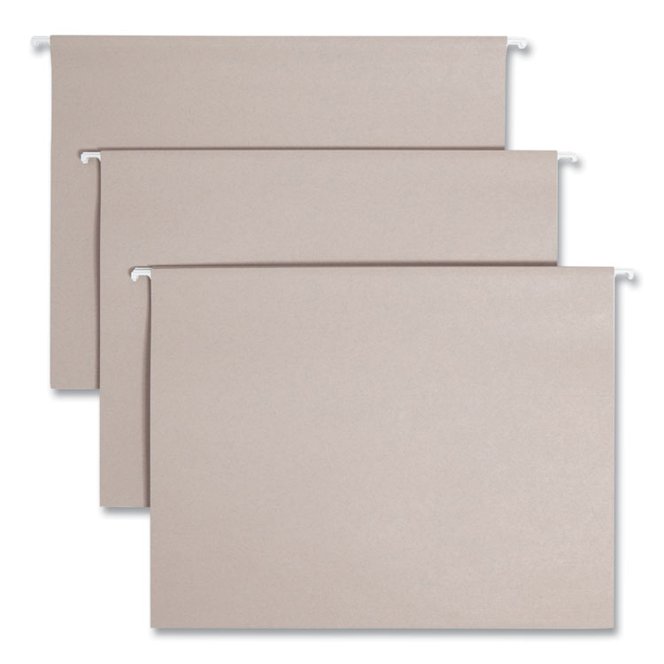 Smead TUFF Hanging Folders with Easy Slide Tab, Letter Size, 1/3-Cut Tabs, Steel Gray, 18/Box (SMD64092)