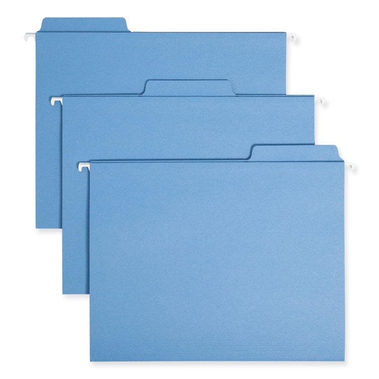 Smead FasTab Hanging Folders, Letter Size, 1/3-Cut Tabs, Blue, 20/Box (SMD64099)