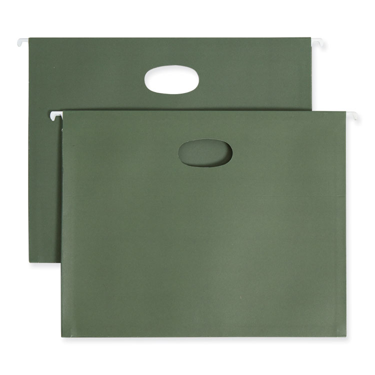Smead Hanging Pockets with Full-Height Gusset, 1 Section, 3.5" Capacity, Letter Size, Standard Green, 10/Box (SMD64220)