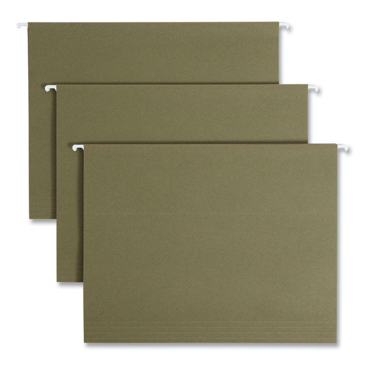 Smead 100% Recycled Hanging File Folders, Letter Size, 1/5-Cut Tabs, Standard Green, 25/Box (SMD65001)