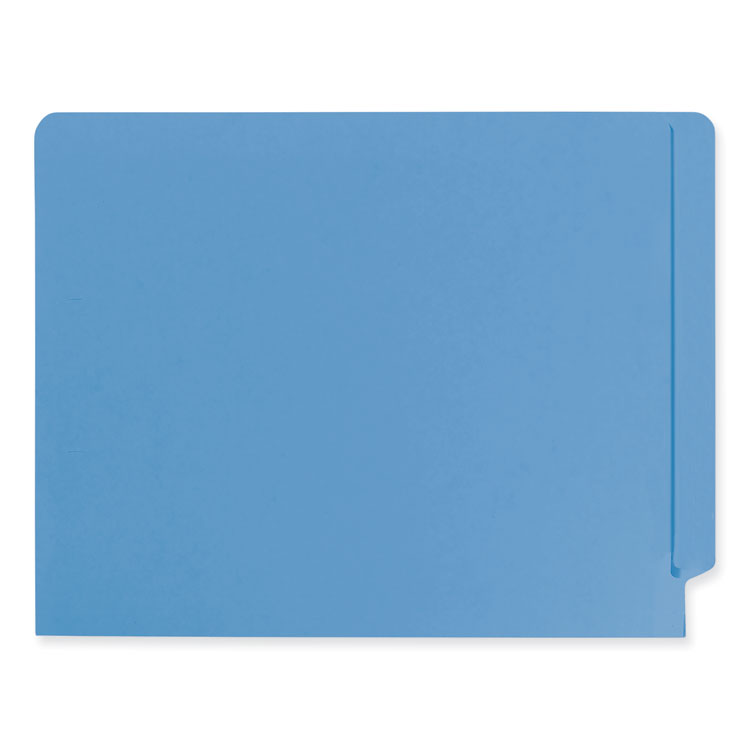 Master Shelf-Master Reinforced End Tab Colored Folders, Straight Tabs, Letter Size, 0.75" Expansion, Blue, 100/Box (SMD25010)