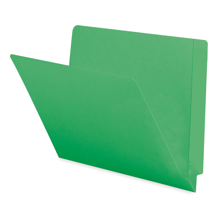 Master Shelf-Master Reinforced End Tab Colored Folders, Straight Tabs, Letter Size, 0.75" Expansion, Green, 100/Box (SMD25110)