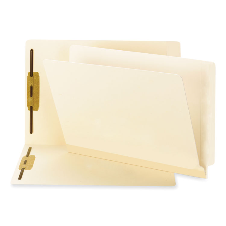 Smead TUFF Laminated Fastener Folders with Reinforced Tab, 0.75" Expansion, 2 Fasteners, Letter Size, Manila Exterior, 50/Box (SMD34105)