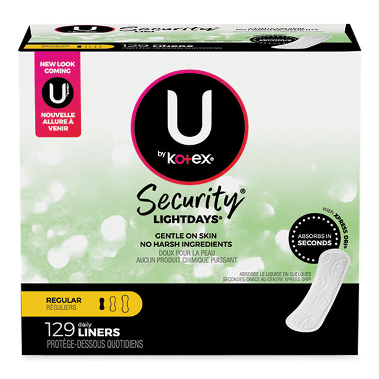 Kotex U by Kotex Security Lightdays Liners, Unscented, 129/Pack (KCM49060)