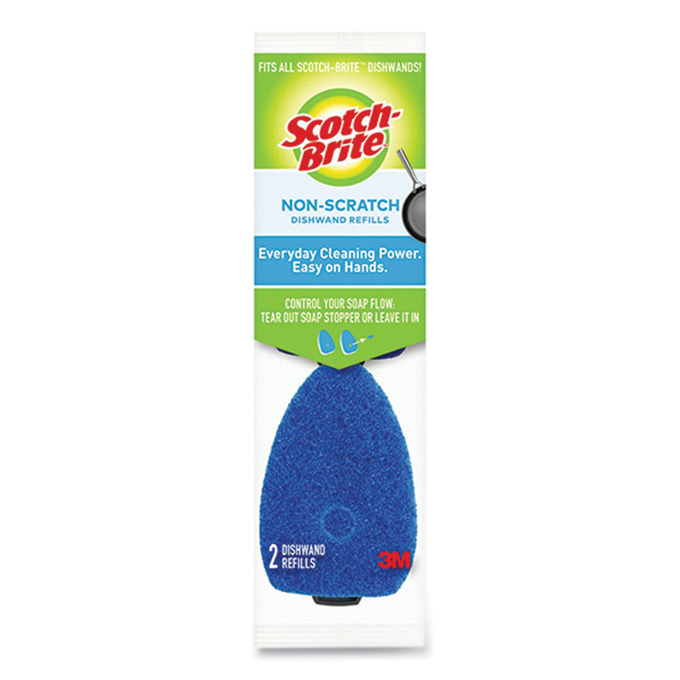 Scotch-Brite Non-Scratch Dishwand Refills, Blue, 2/Pack (MMM48312)