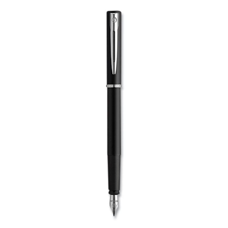 Waterman Allure Fountain Pen, Fine Point, Blue Ink, Black/Silver Barrel (WAT2029061)