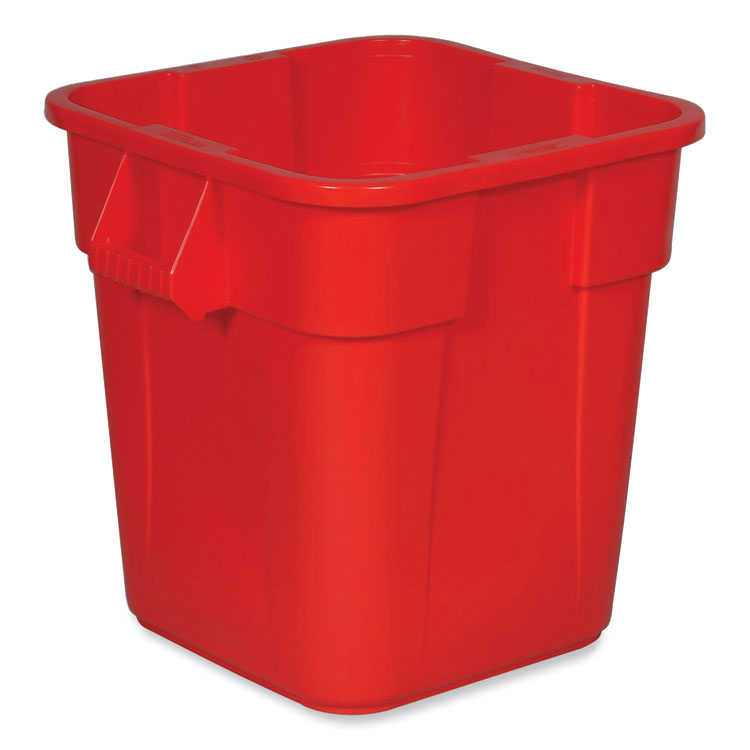 Rubbermaid Commercial Square Brute Container, 28 gal, Polyethylene, Red, 6/Carton (RCPFG352600RED)