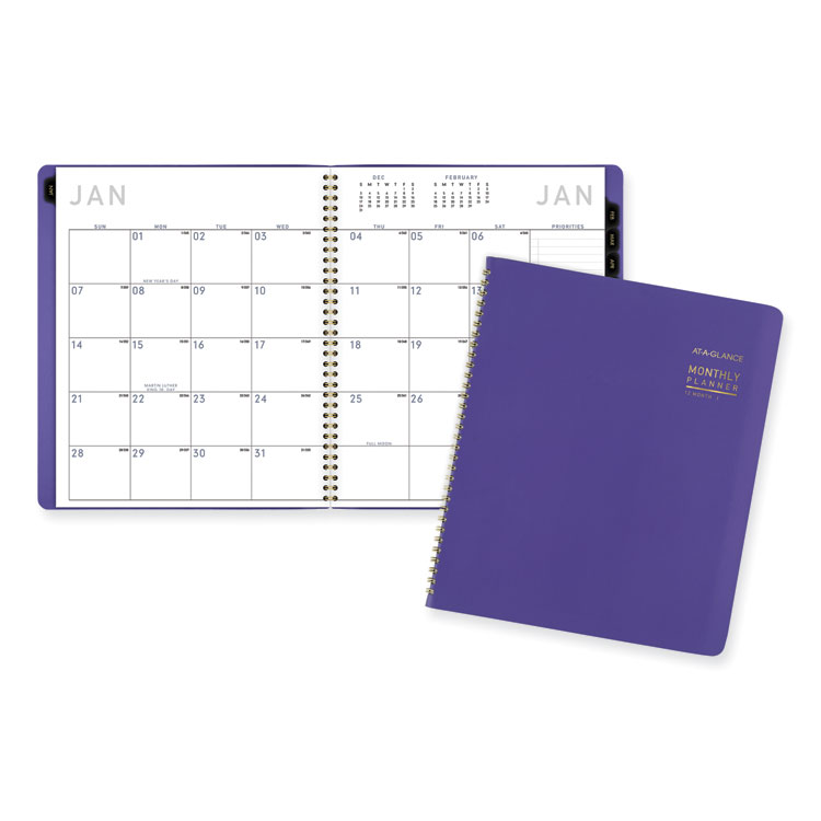 AT-A-GLANCE Contemporary Monthly Planner, 11.38 x 9.63, Purple Cover, 12-Month (Jan to Dec): 2026 (AAG70250X14)