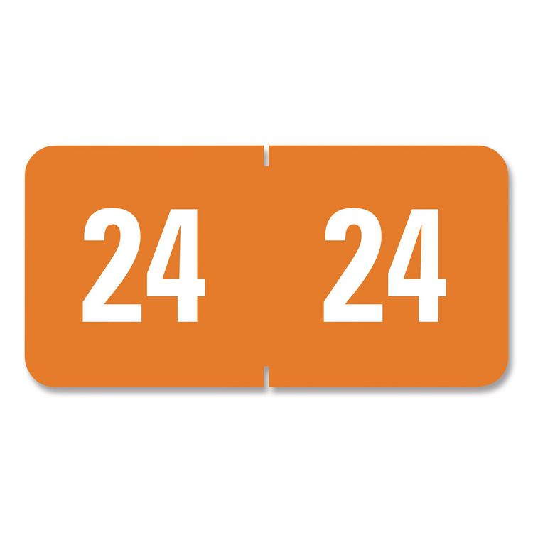 Smead Yearly End Tab File Folder Labels, 24, 0.5 x 1, Orange, 25/Sheet, 10 Sheets/Pack (SMD67924)