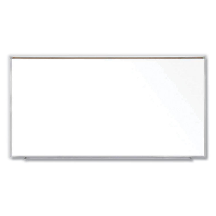 Ghent Magnetic Porcelain Whiteboard with Aluminum Frame and Maprail, 120.59" x 60.47", White Surface, Satin Aluminum Frame (GHEM1P5101M)