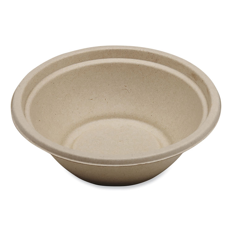 World Centric Fiber Bowls, 24 oz, 7.4 x 7.4 x 2.3, Natural, Paper, 500/Carton (WORBOSCU24LFP)