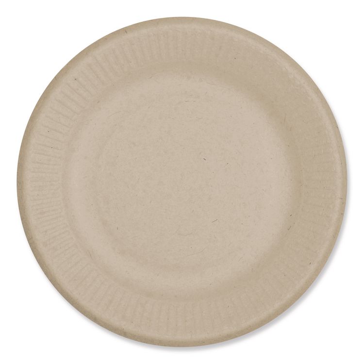World Centric Fiber Plates, Ripple Edge, Paper, 6.1" dia, Natural, 1,000/Carton (WORPLSCU6LFS)