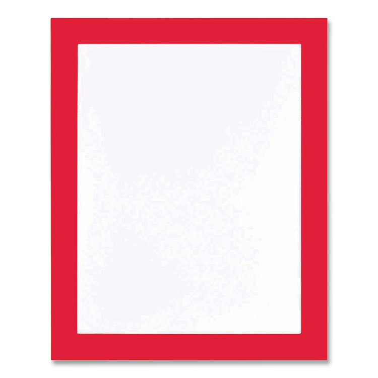 deflecto Self Adhesive Sign Holders, 11 x 17 Insert, Clear with Red Border, 2/Pack (DEF68886R)