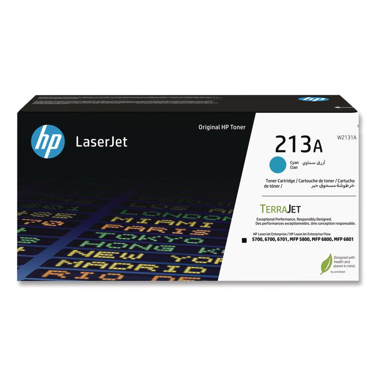 HP HP 213A (W2131A) Cyan Original LaserJet Toner Cartridge (HEWW2131A)