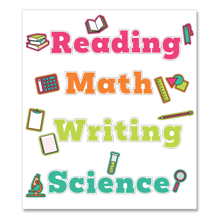 Carson-Dellosa Education Wall Signs for Core Subjects, Core Subjects, Assorted Sizes, Multicolor, 37/Set (CDP110570)