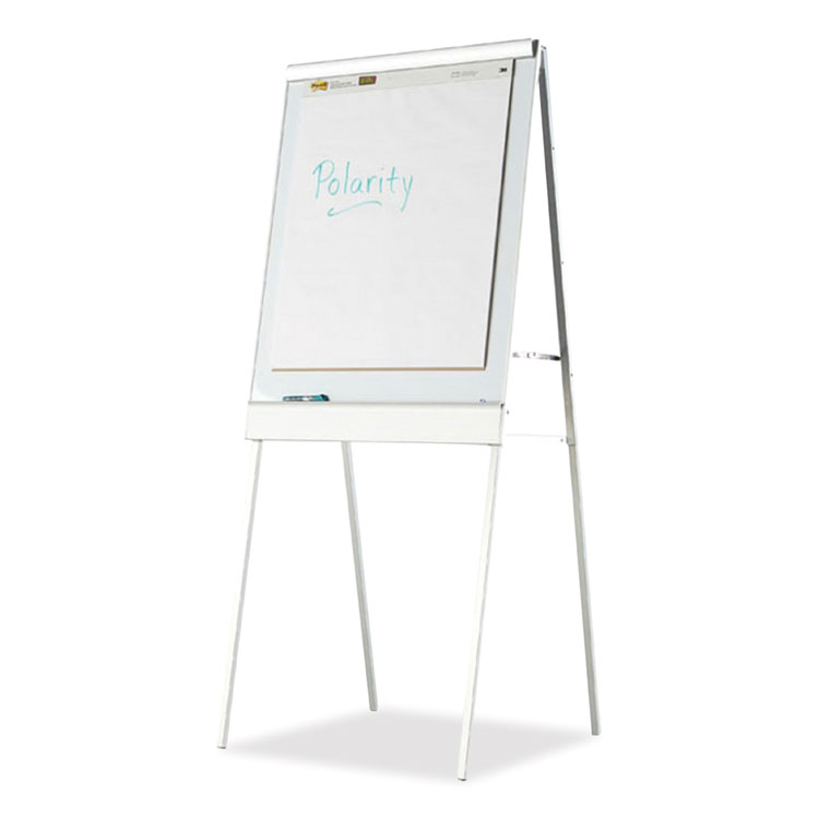 Iceberg Polarity Height Adjustable Dry Erase Flipchart Easel, 30" x 38", White Surface, Silver Metal Frame (ICE30333)