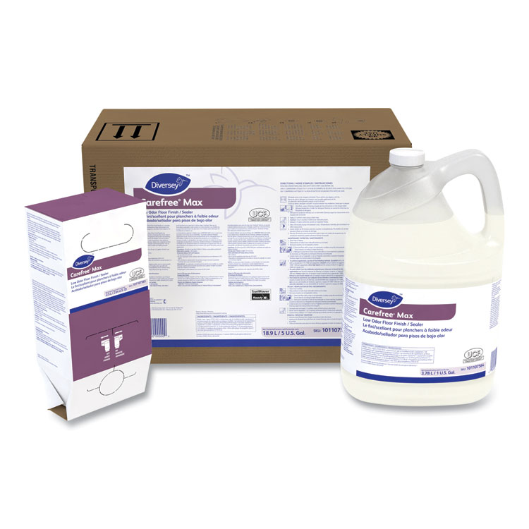 Diversey Carefree Max Low-Odor Floor Finish Sealer, Bland Scent, 5 gal Bottle (DVS101107563)