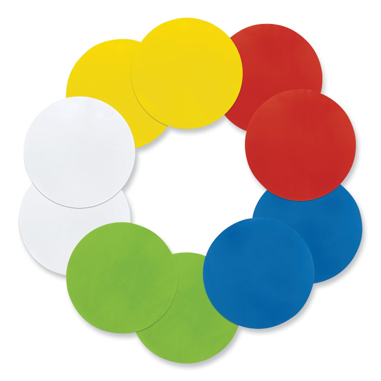 Pacon Self Stick Dry Erase Circles, 10" x 10", Assorted Surface, 10/Pack (PAC9012)