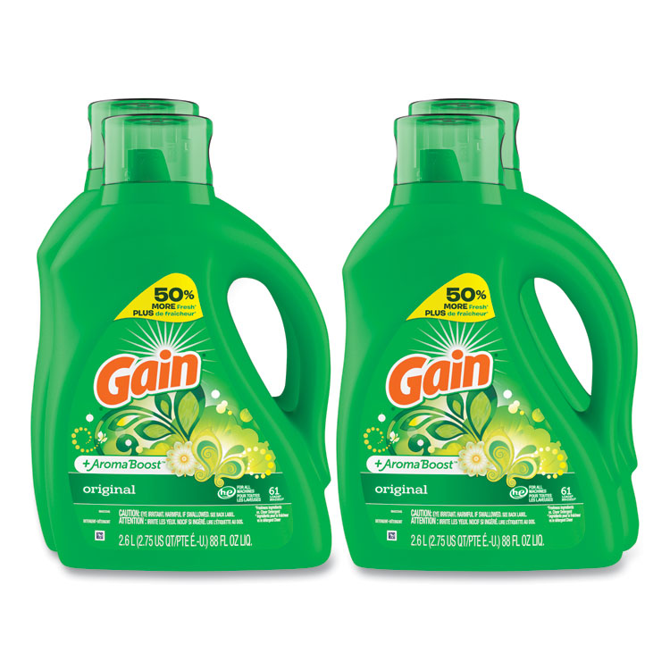 Gain Liquid Laundry Detergent, Gain Original Scent, 88 oz Pour Bottle, 4/Carton (PGC09210)