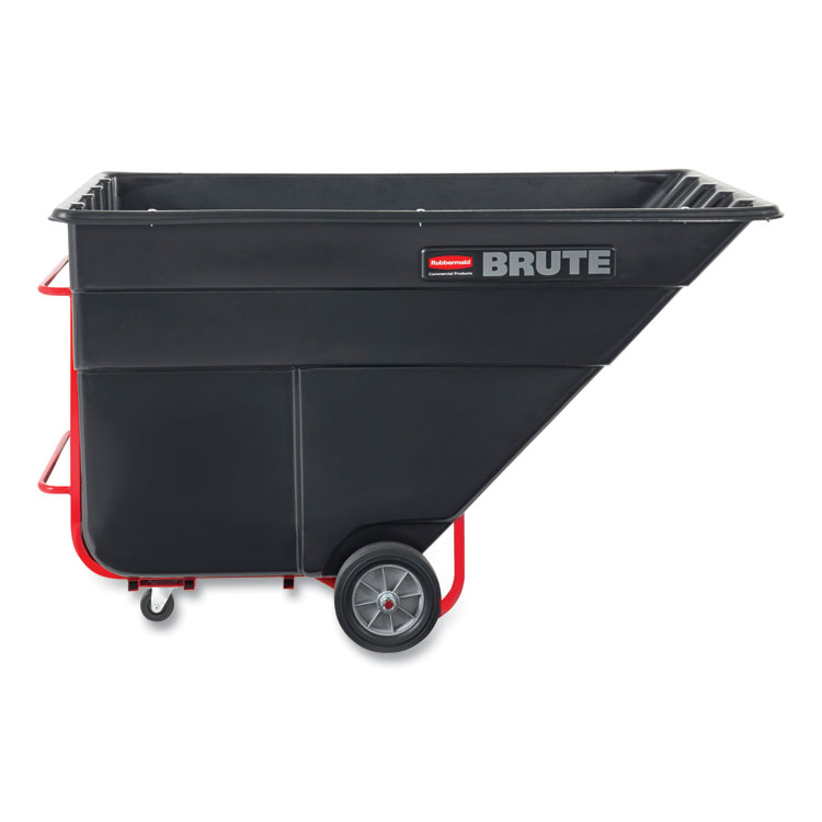 Rubbermaid Commercial 2.5 cu yd BRUTE Rotomolded Tilt Truck, 2,300 lb Capacity, Black (RCP1046BLA)