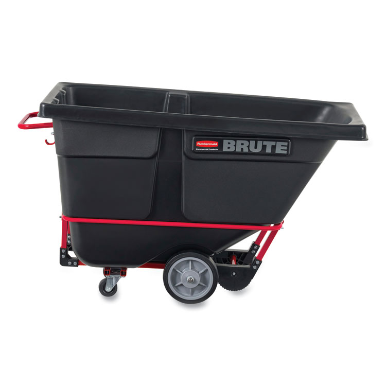 Rubbermaid Commercial 1 cu yd BRUTE Rotomolded Tilt Truck, 1,250 lb Capacity, Black (RCP1315BLA)