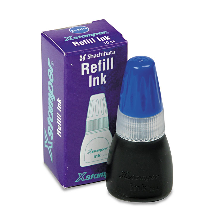 Xstamper Refill Ink for Xstamper Stamps, 10 mL Bottle, Blue (XST22113)