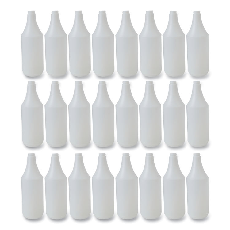 Boardwalk Embossed Plastic Spray Bottle, 32 oz, Clear, 24/Carton (BWK00032)