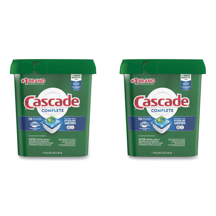 Cascade ActionPacs, Fresh Scent, 40.9 oz Tub, 78/Tub, 2 Tubs/Carton (PGC99269)
