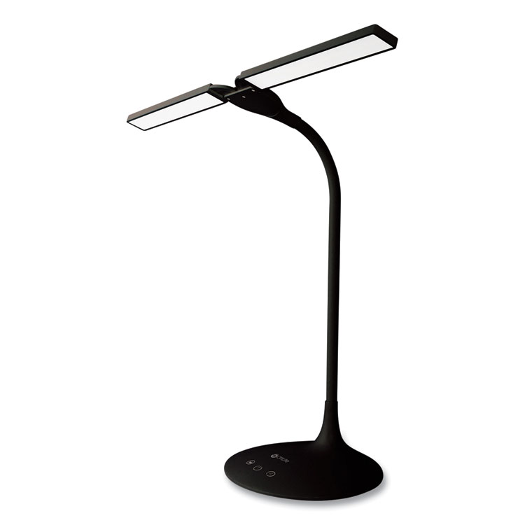 OttLite Wellness Series Pivot LED Desk Lamp with Dual Shades, 13.25" to 26" High, Black (OTTCSN59G5W)