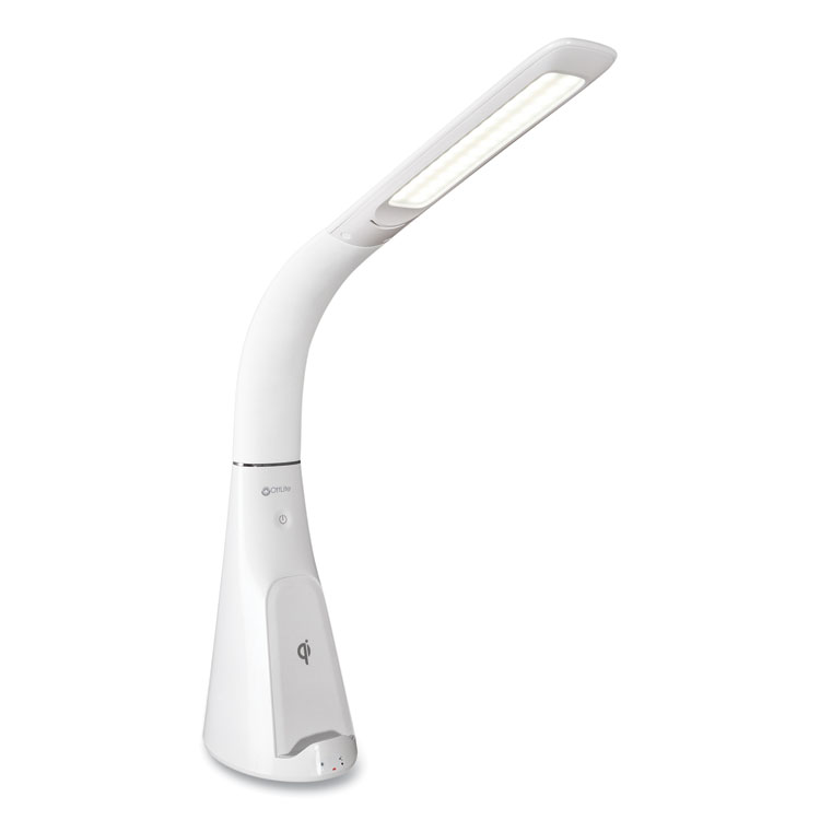 OttLite Wellness Series Sanitizing Purify LED Desk Lamp with Wireless Charging, 26" High, White (OTTSCNQC00S)