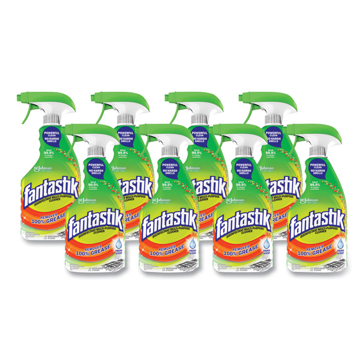 Fantastik Disinfectant Multi-Purpose Cleaner Fresh Scent, 32 oz Spray Bottle, 8/Carton (SJN366095)