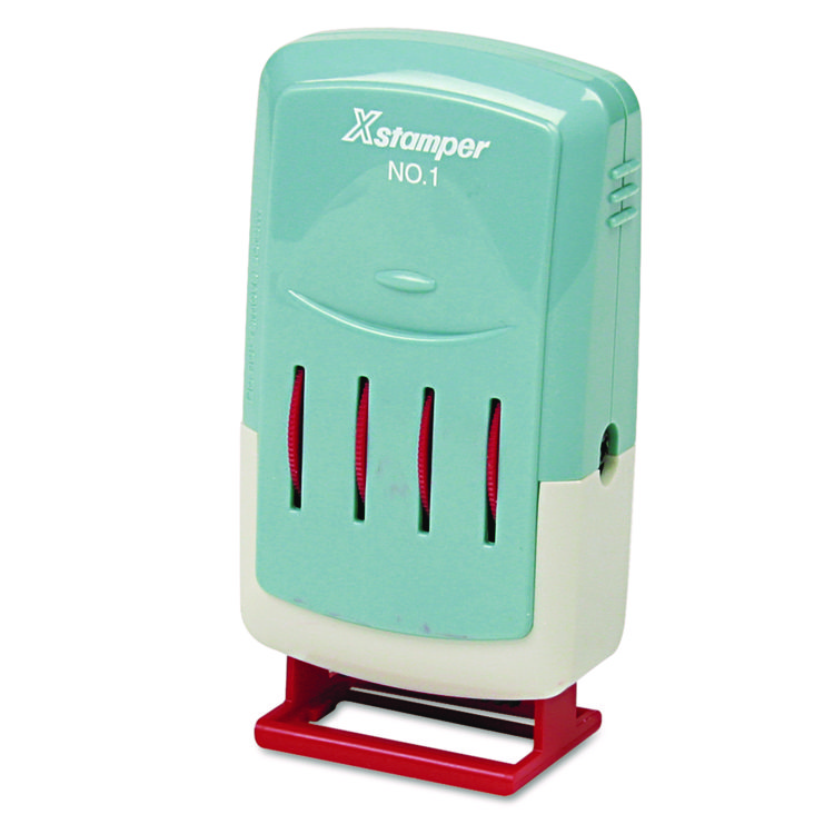 Xstamper ECO-GREEN VersaDater Line Dater, Message Dater, 1 x 0.16, Pre-Inked, Red (XST52111)