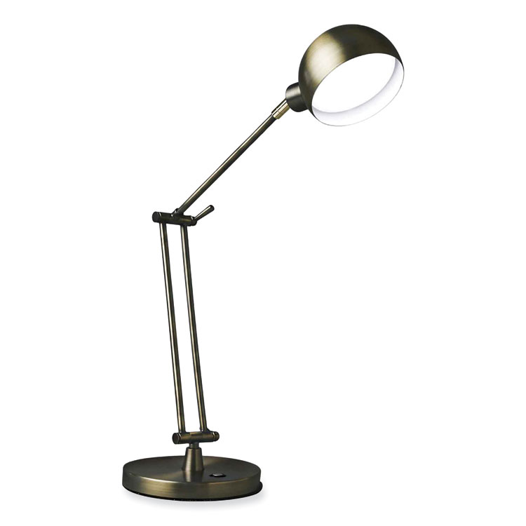 OttLite Wellness Series Refine LED Desk Lamp, 27" High, Antiqued Brass (OTTF1D83BR9SHPR)