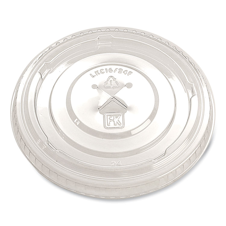 Fabri-Kal Greenware Cold Drink Lids, X-Slot, Fits 16 oz to 24 oz Cold Cups, Plastic, Clear, 1,000/Carton (FABLKC1624FX)