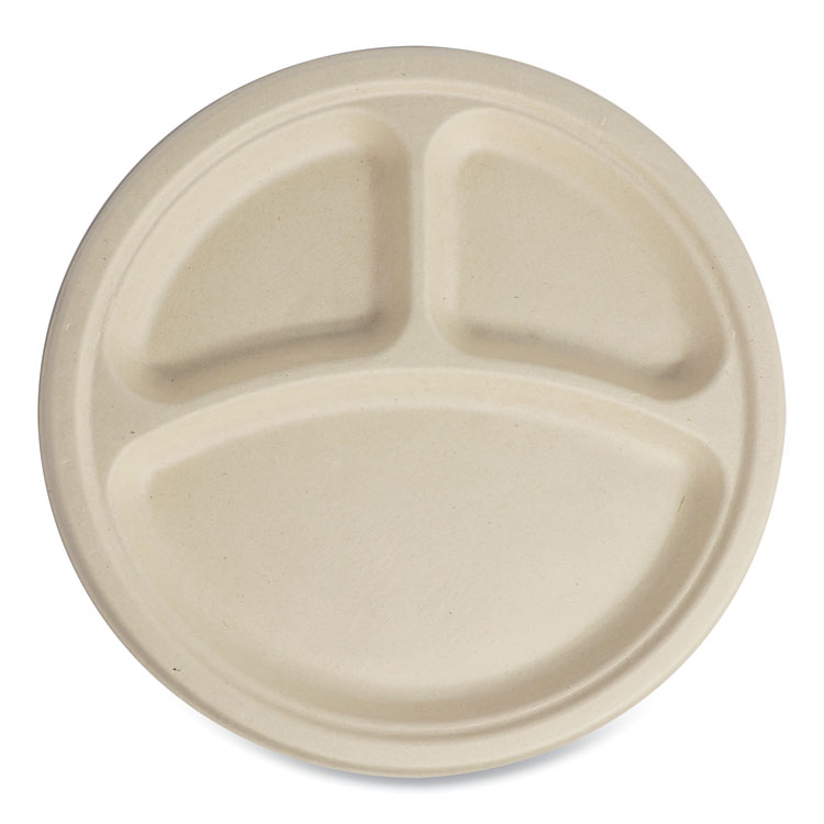 World Centric Fiber Plates, Paper, 10" dia, Natural, 700/Carton (WORPLSCU10TLFS)