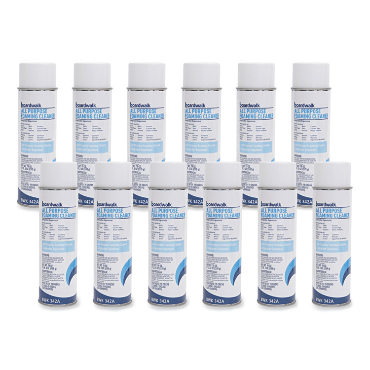 Boardwalk All-Purpose Foaming Cleaner with Ammonia, 19 oz Aerosol Spray, 12/Carton (BWK342ACT)