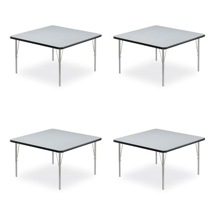 Correll Adjustable Activity Tables, Square, 48" x 48" x 19" to 29", Gray Top, Silver Legs, 4/Pallet (CRL4848TF15954P)