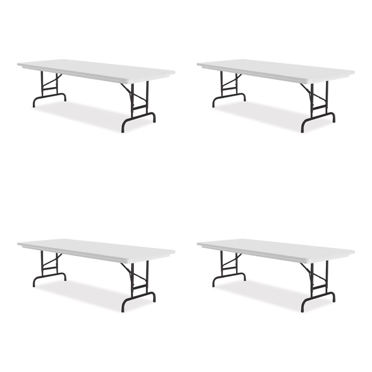 Correll Adjustable Folding Tables, Rectangular, 72" x 30" x 22" to 32", Gray Granite Top, Black Legs, 4/Pallet (CRLRA3072234P)