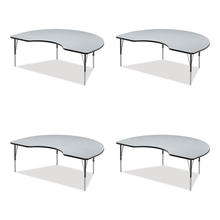 Correll Adjustable Activity Tables, Kidney Shaped, 72" x 48" x 19" to 29", Gray Top, Gray Legs, 4/Pallet (CRL4872TF15954P)