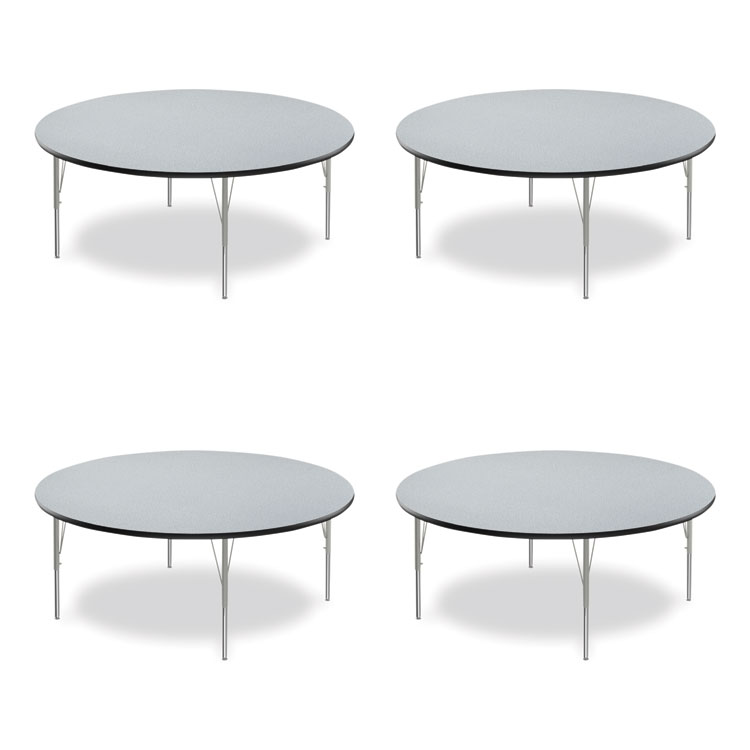 Correll Height Adjustable Activity Tables, Round, 60" x 19" to 29", Gray Granite Top, Gray Legs, 4/Pallet (CRL60TFRD15954P)