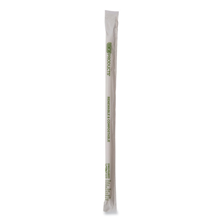 Eco-Products Renewable and Compostable PHA Straws, 10.25", Natural White, 1,250/Carton (ECOEPSTPHA1025)